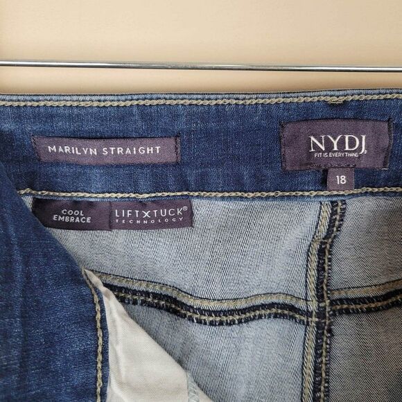 NYDJ Marilyn Straight Fantasy Jeans High Rise Ankle Blue Size 18 NWT - Picture 14 of 14